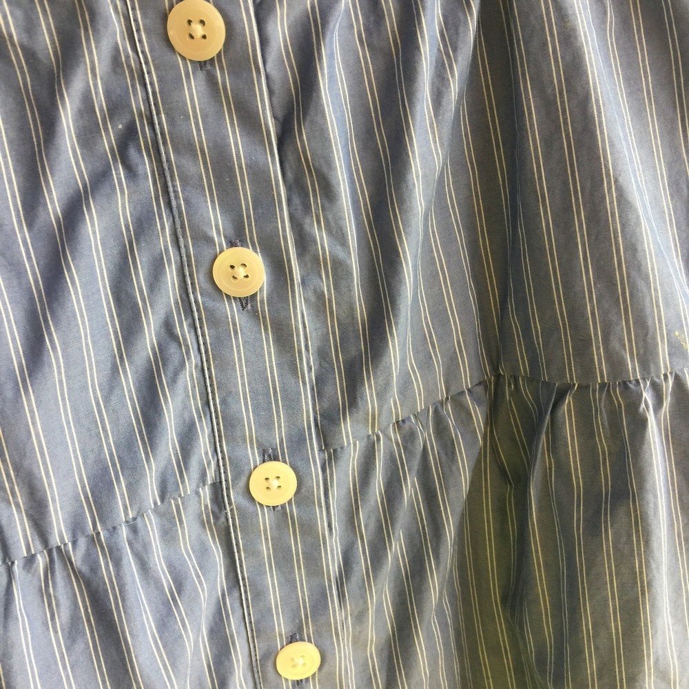 Madewell Bistro Small Mini Skirt Blue / White Stripes Chambray Denim Lined - Picture 6 of 12